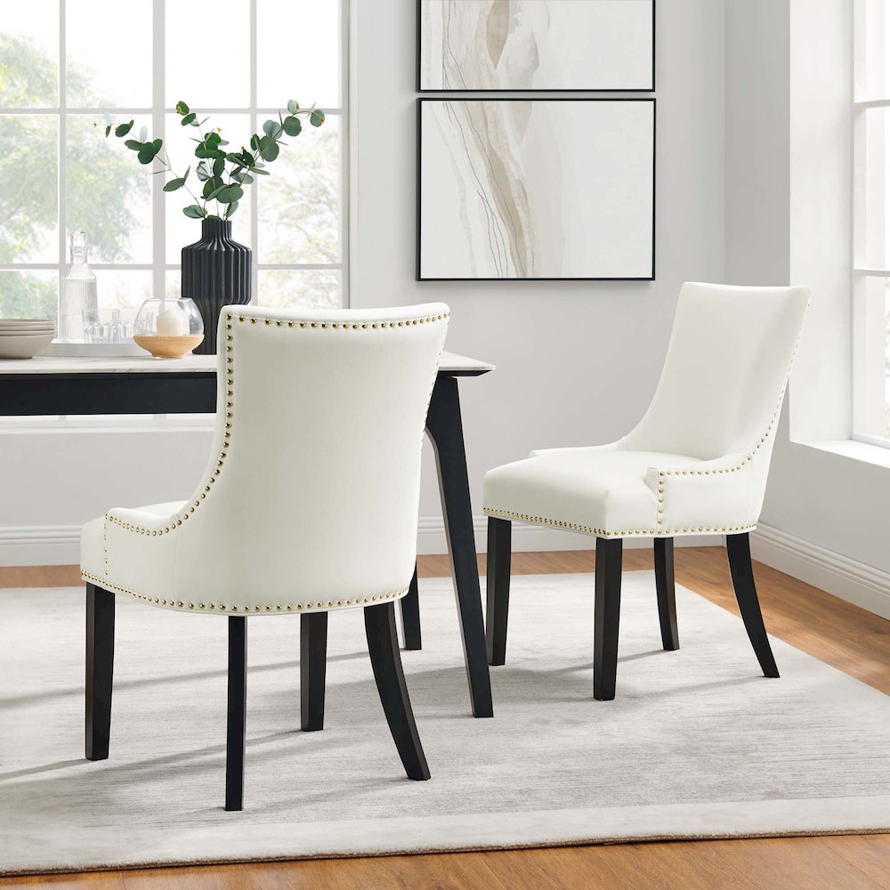Marquis Performance Velvet Dining Chairs Set of 2. Picture 8