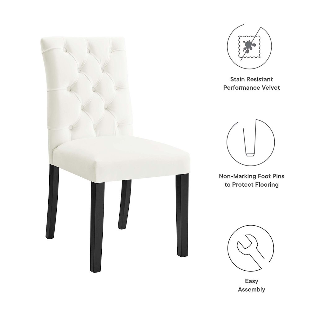 Duchess Performance Velvet Dining Chairs Set of 2. Picture 2
