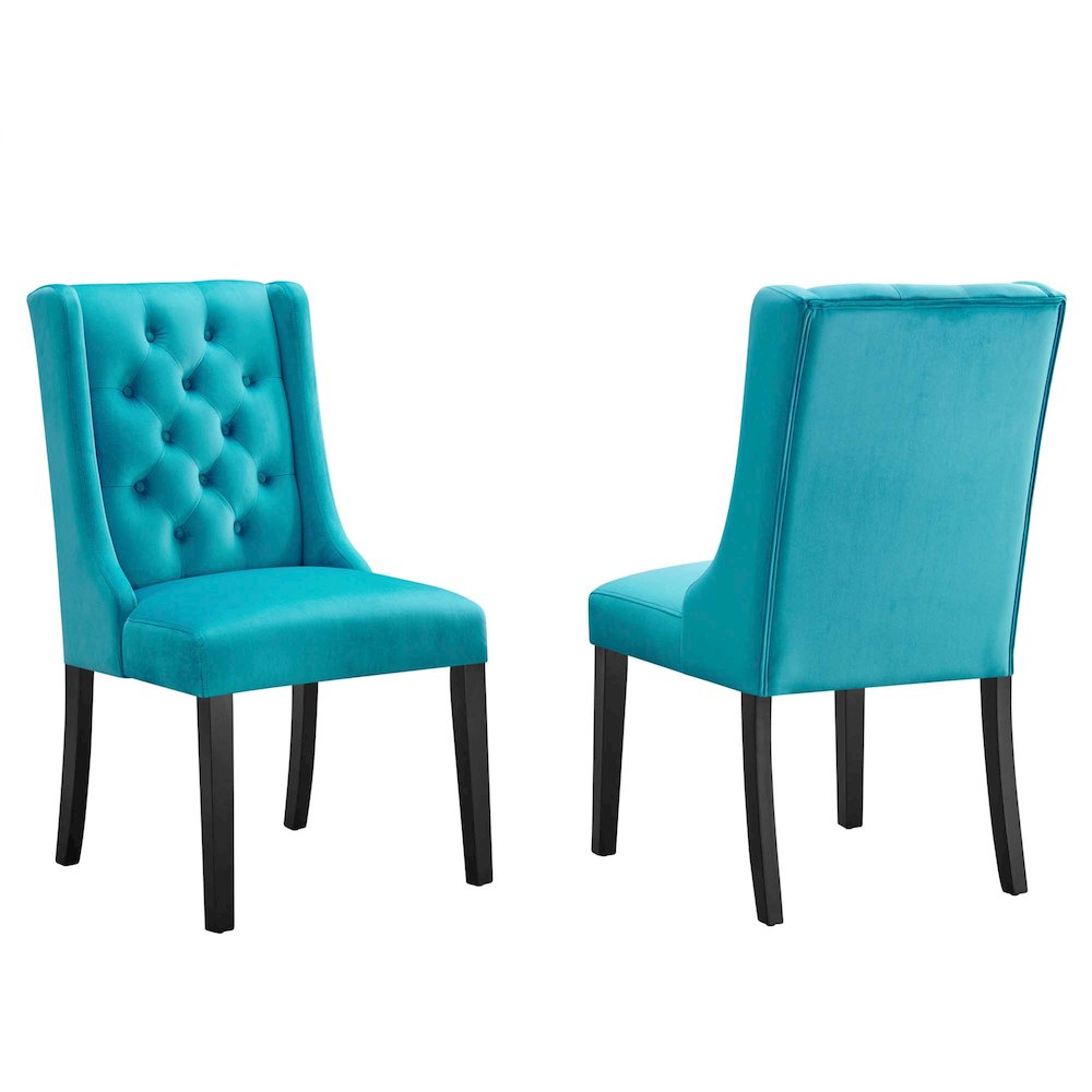 Baronet Performance Velvet Dining Chairs Set of 2. Picture 1