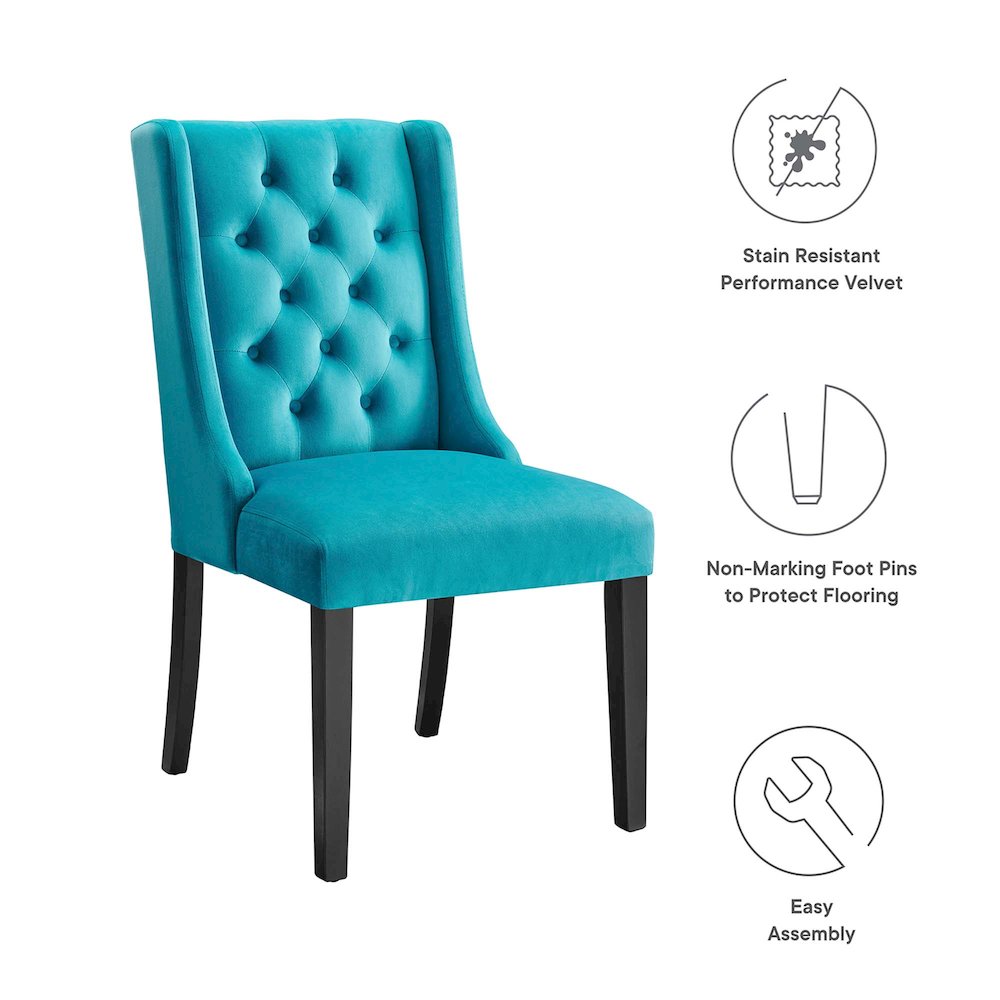 Baronet Performance Velvet Dining Chairs Set of 2. Picture 2