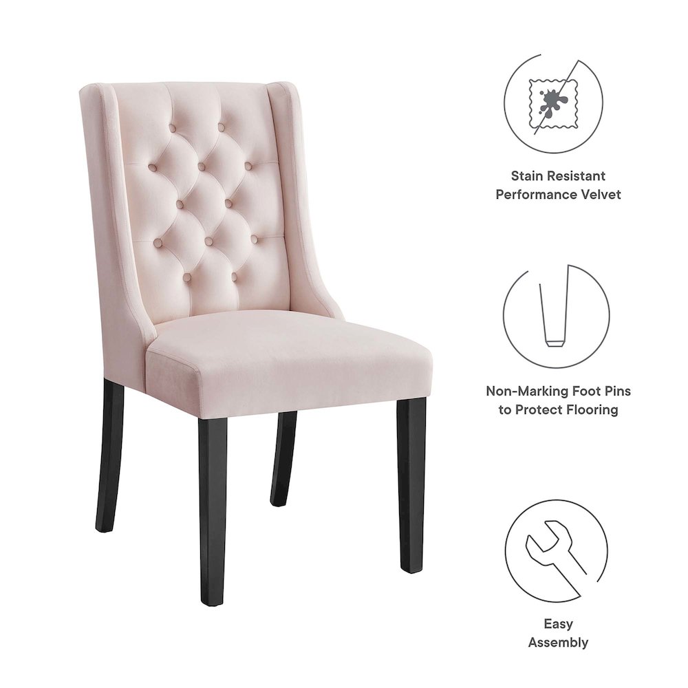 Baronet Performance Velvet Dining Chairs Set of 2. Picture 2