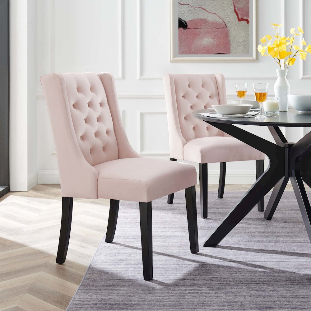 Baronet Performance Velvet Dining Chairs Set of 2. Picture 8