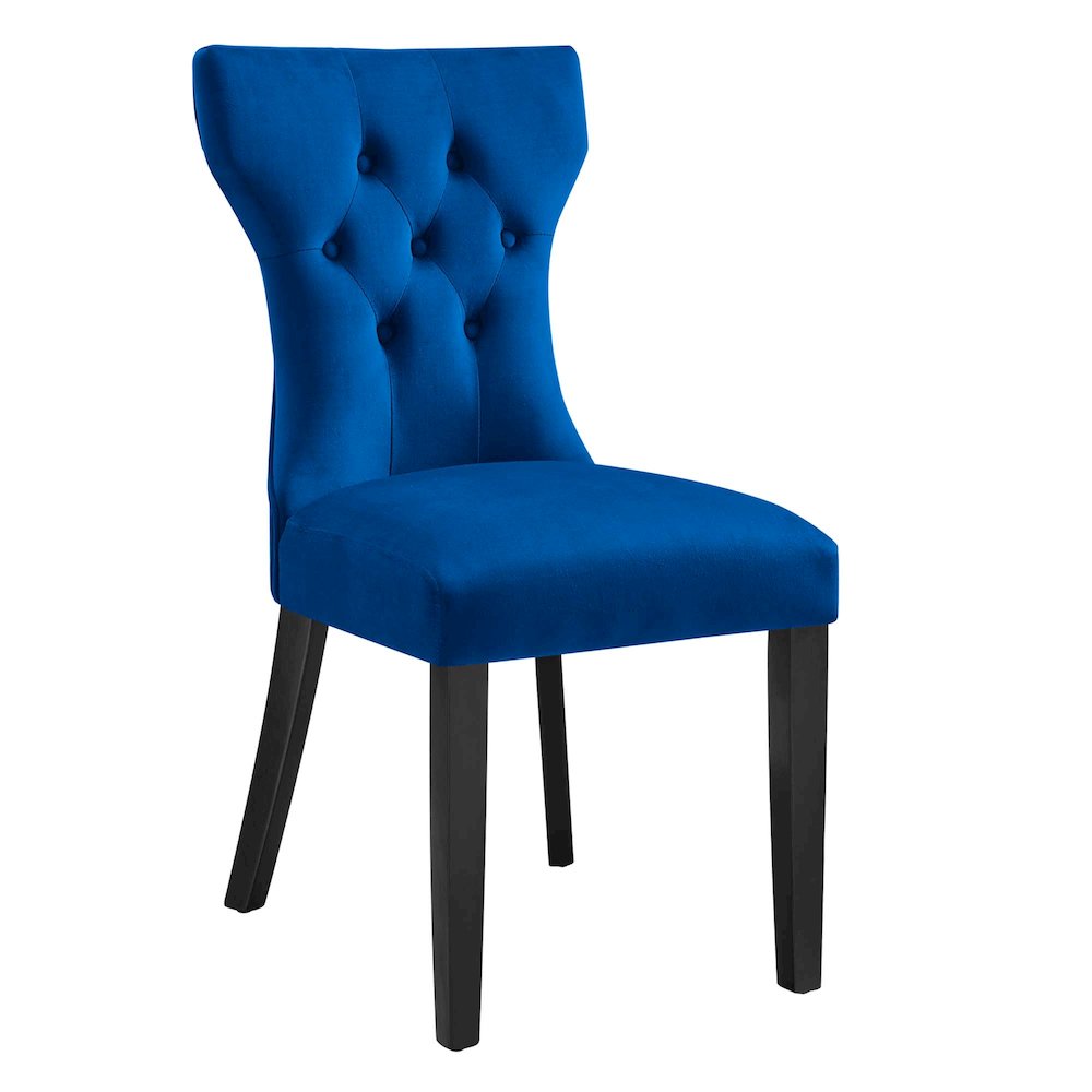 Silhouette Performance Velvet Dining Chairs Set of 2. Picture 3