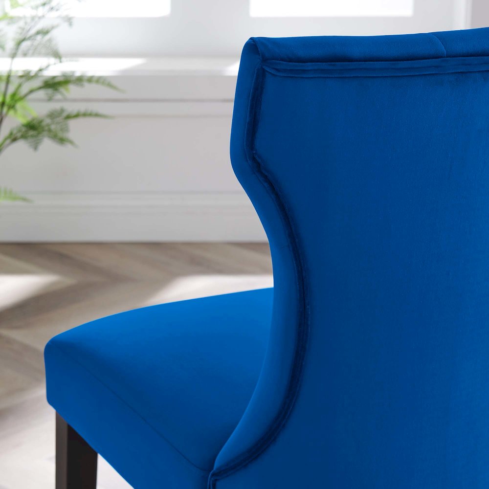 Silhouette Performance Velvet Dining Chairs Set of 2. Picture 9