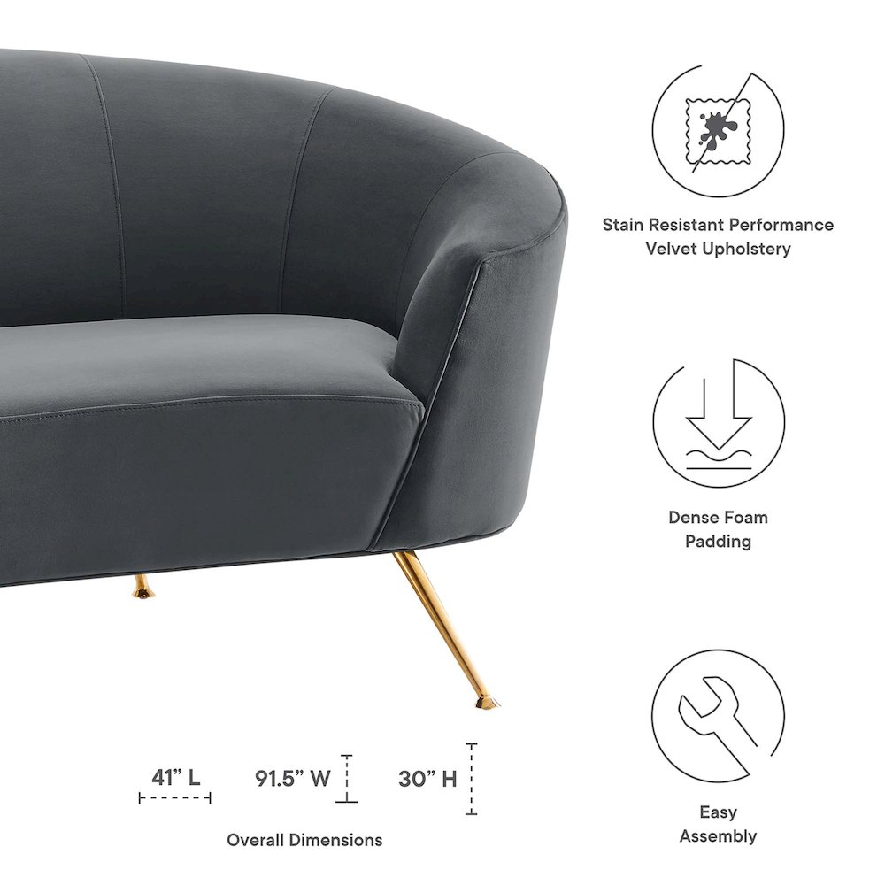 Marchesa Upholstered Performance Velvet Sofa. Picture 2