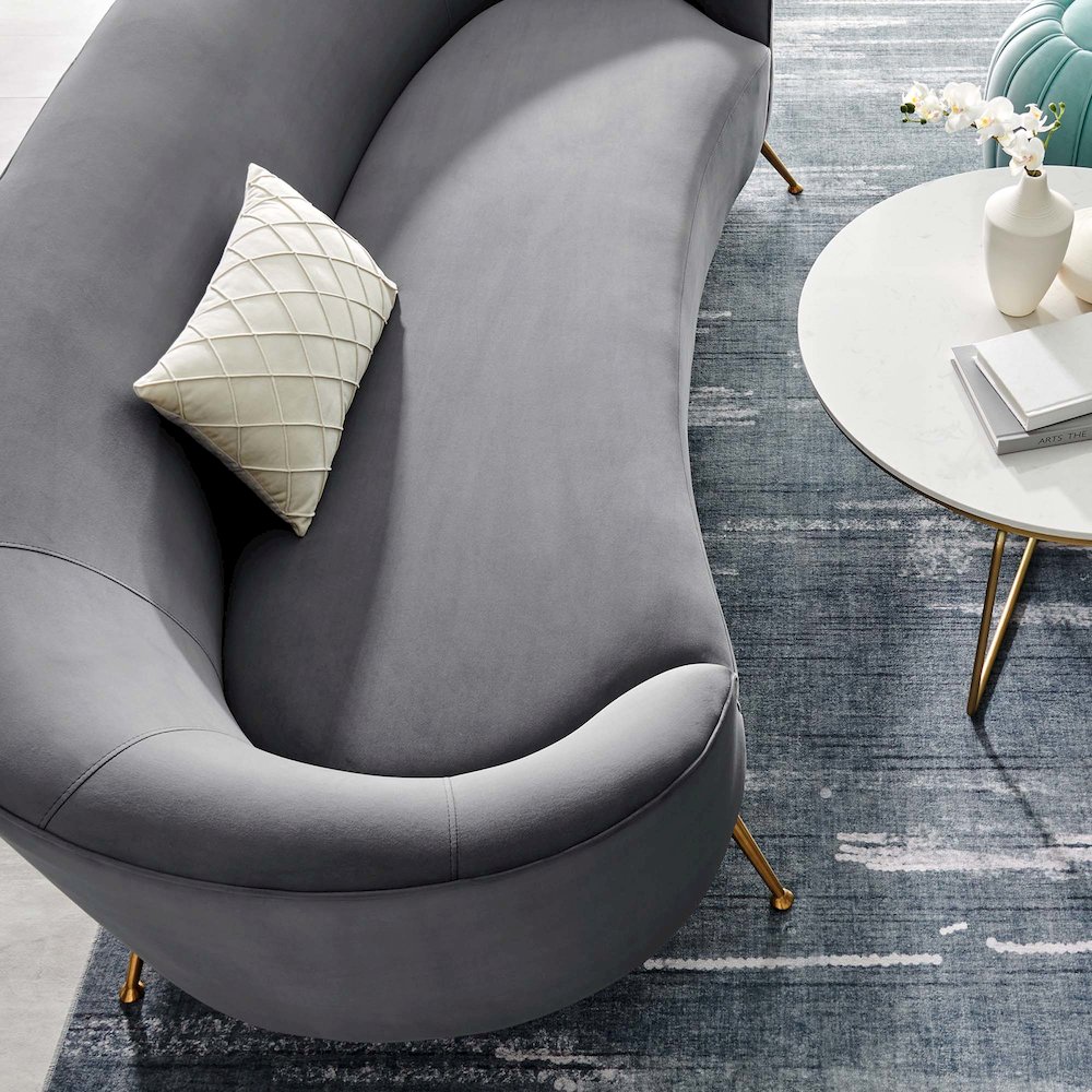 Marchesa Upholstered Performance Velvet Sofa. Picture 8