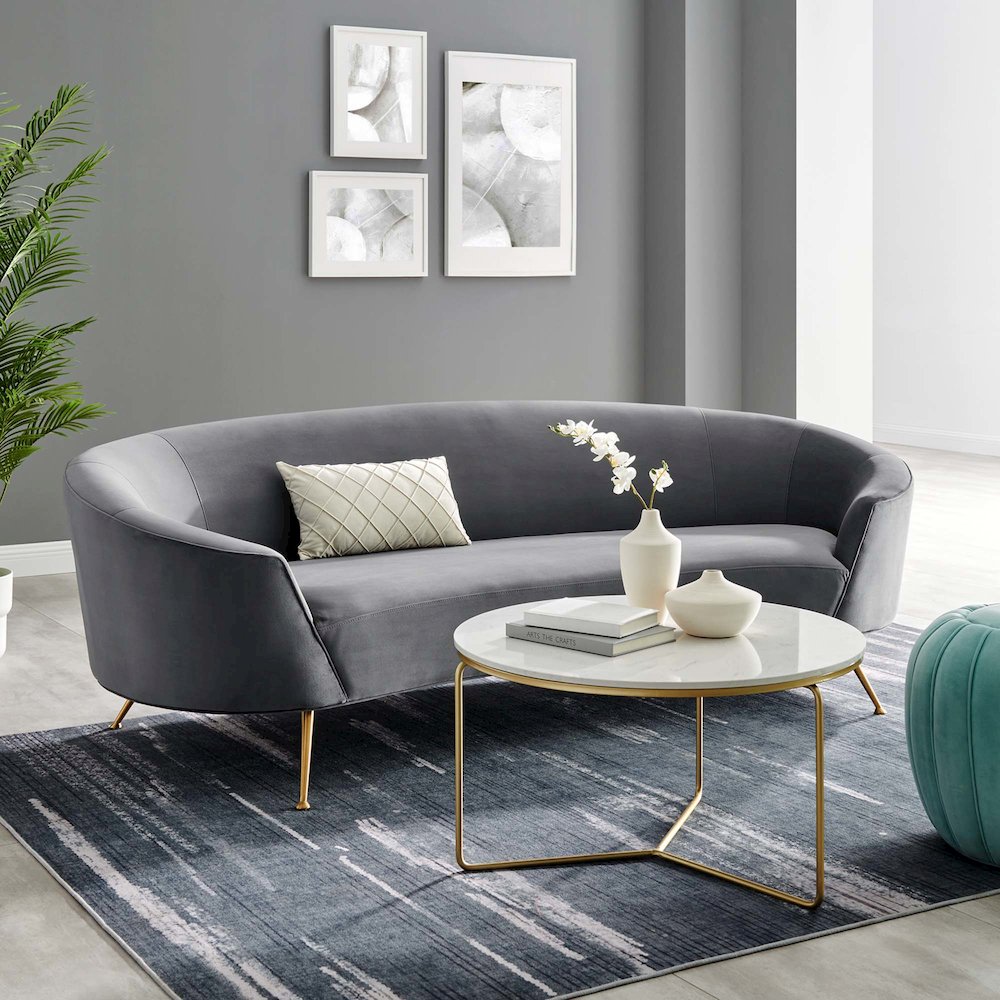 Marchesa Upholstered Performance Velvet Sofa. Picture 7