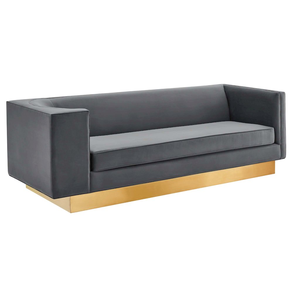 Eminence Upholstered Performance Velvet Sofa. Picture 1
