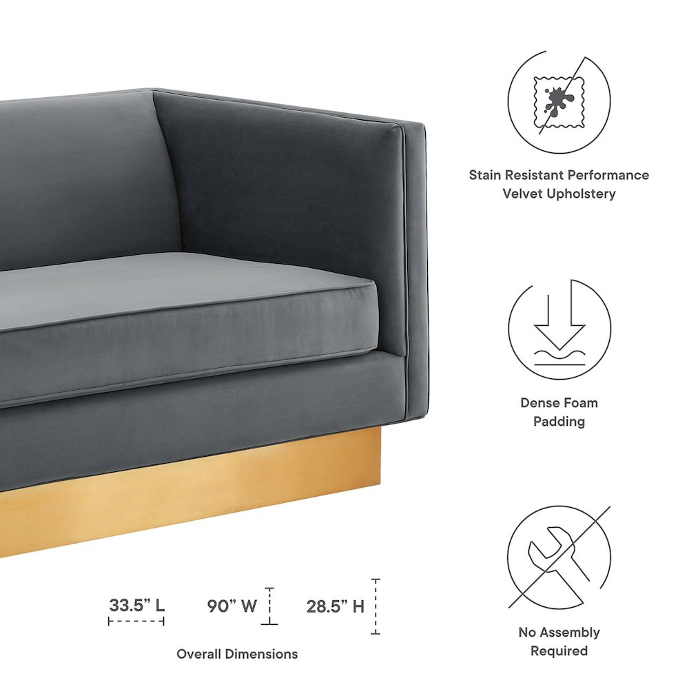 Eminence Upholstered Performance Velvet Sofa. Picture 2