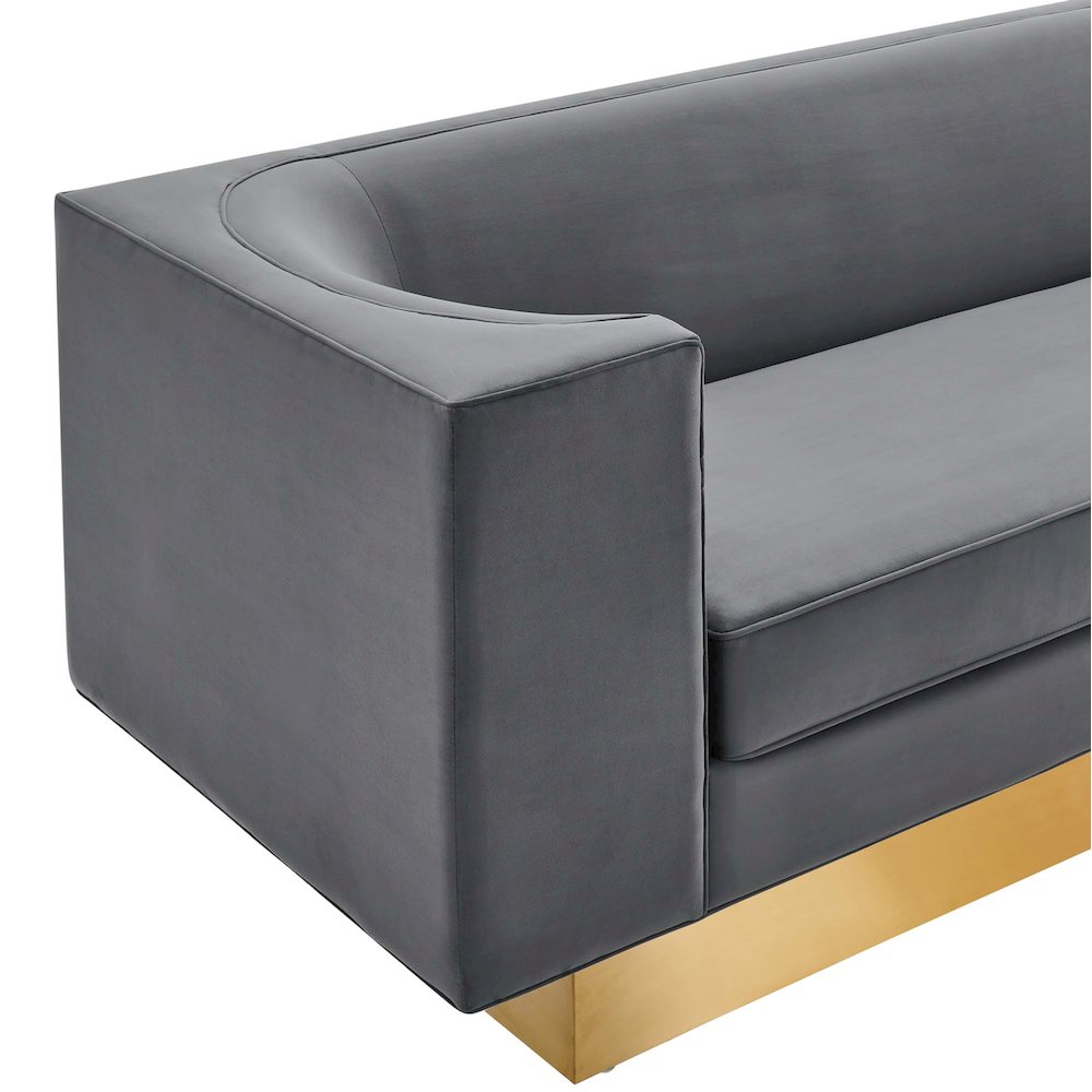Eminence Upholstered Performance Velvet Sofa. Picture 6