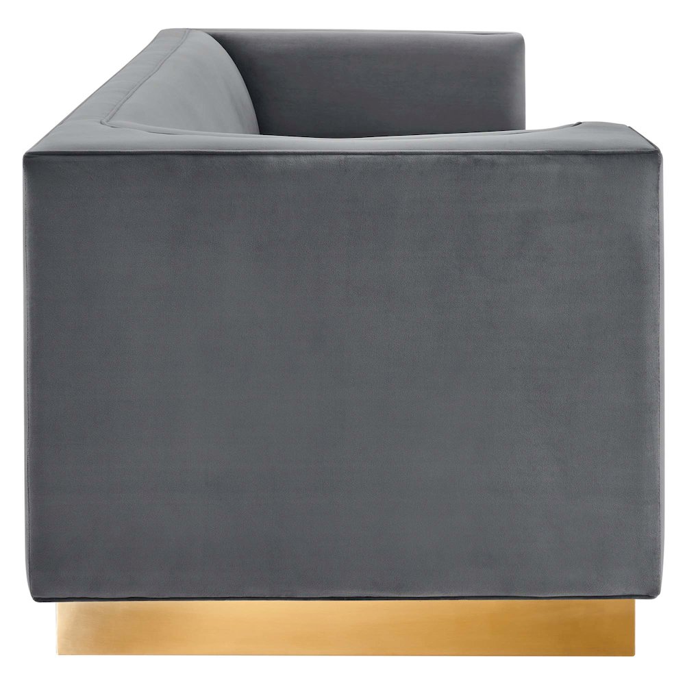 Eminence Upholstered Performance Velvet Sofa. Picture 3