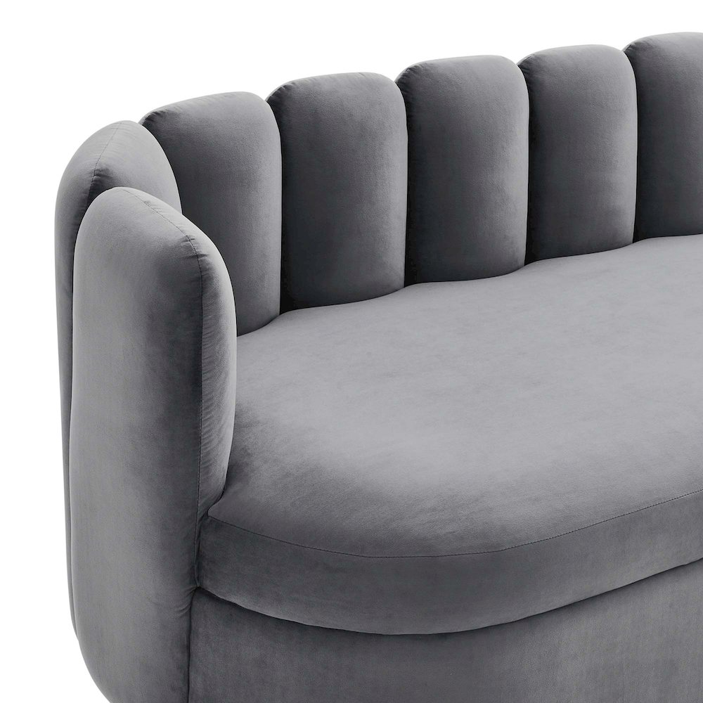 Victoria Channel Tufted Performance Velvet Sofa. Picture 6