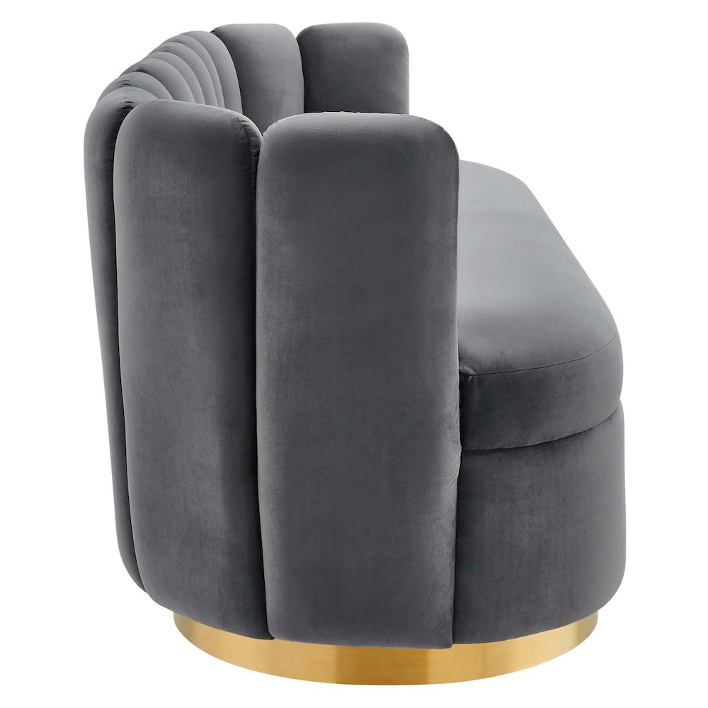 Victoria Channel Tufted Performance Velvet Sofa. Picture 3