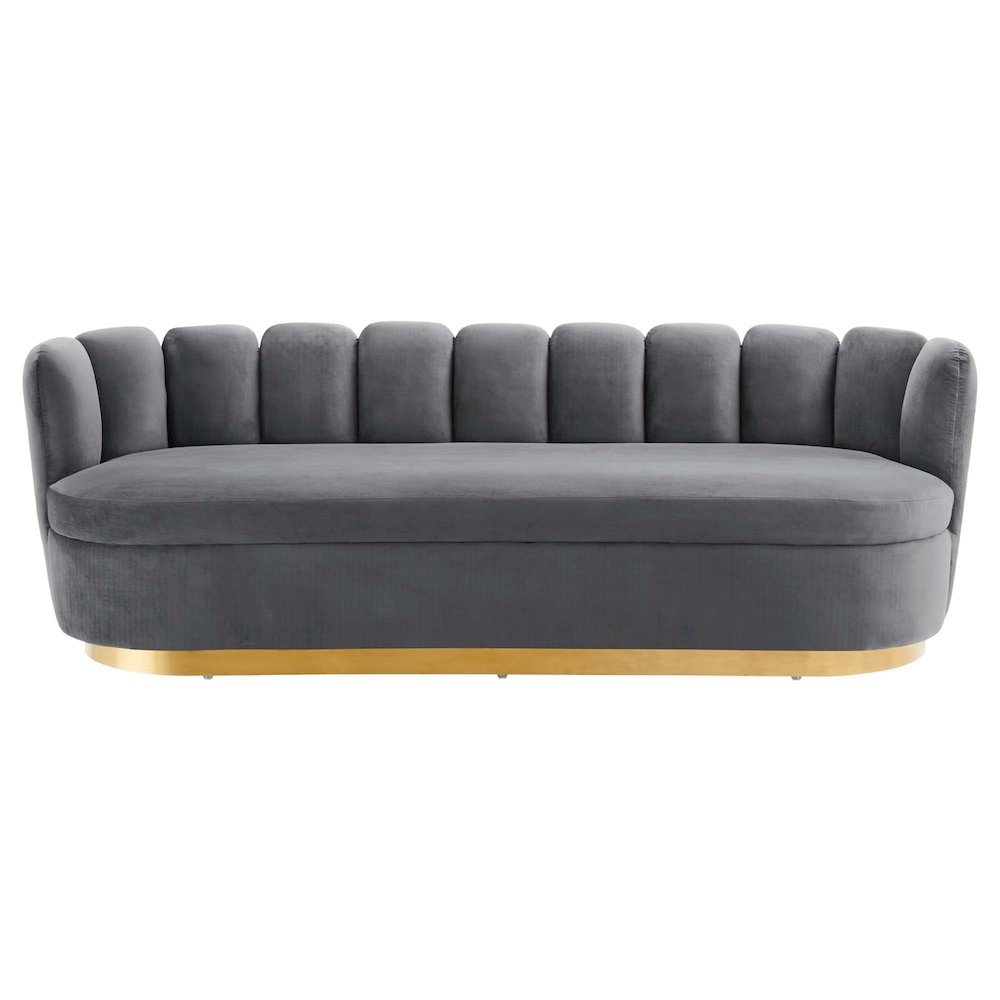 Victoria Channel Tufted Performance Velvet Sofa. Picture 5