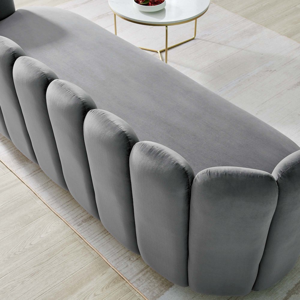 Victoria Channel Tufted Performance Velvet Sofa. Picture 8