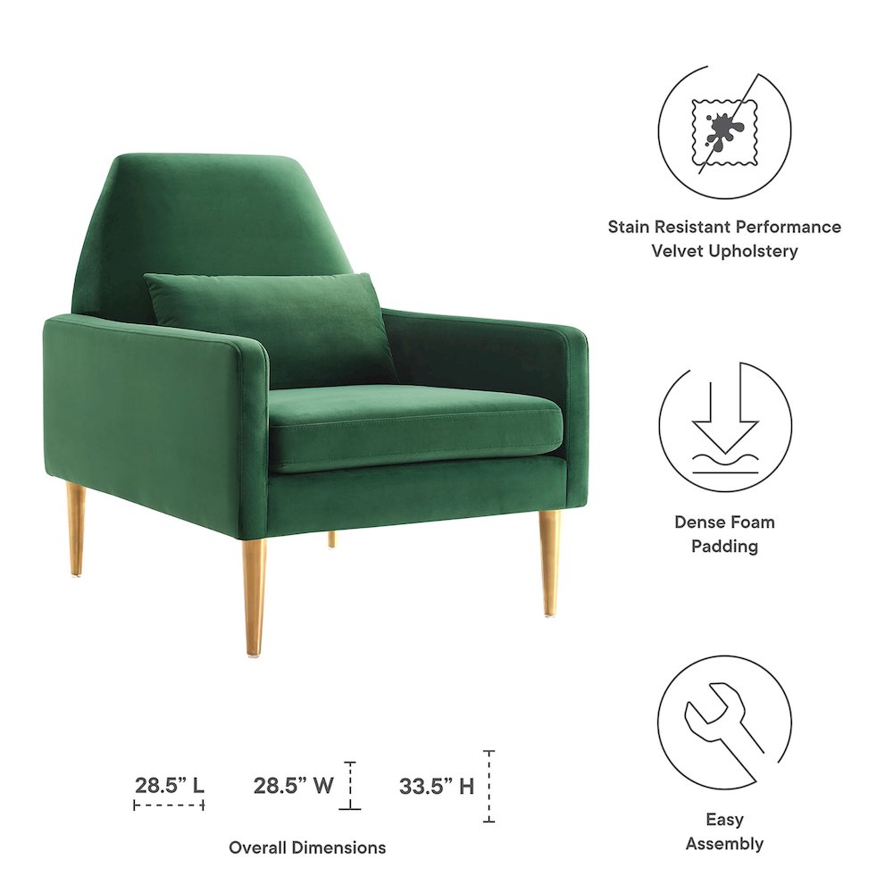 Liliana Performance Velvet Armchair. Picture 2