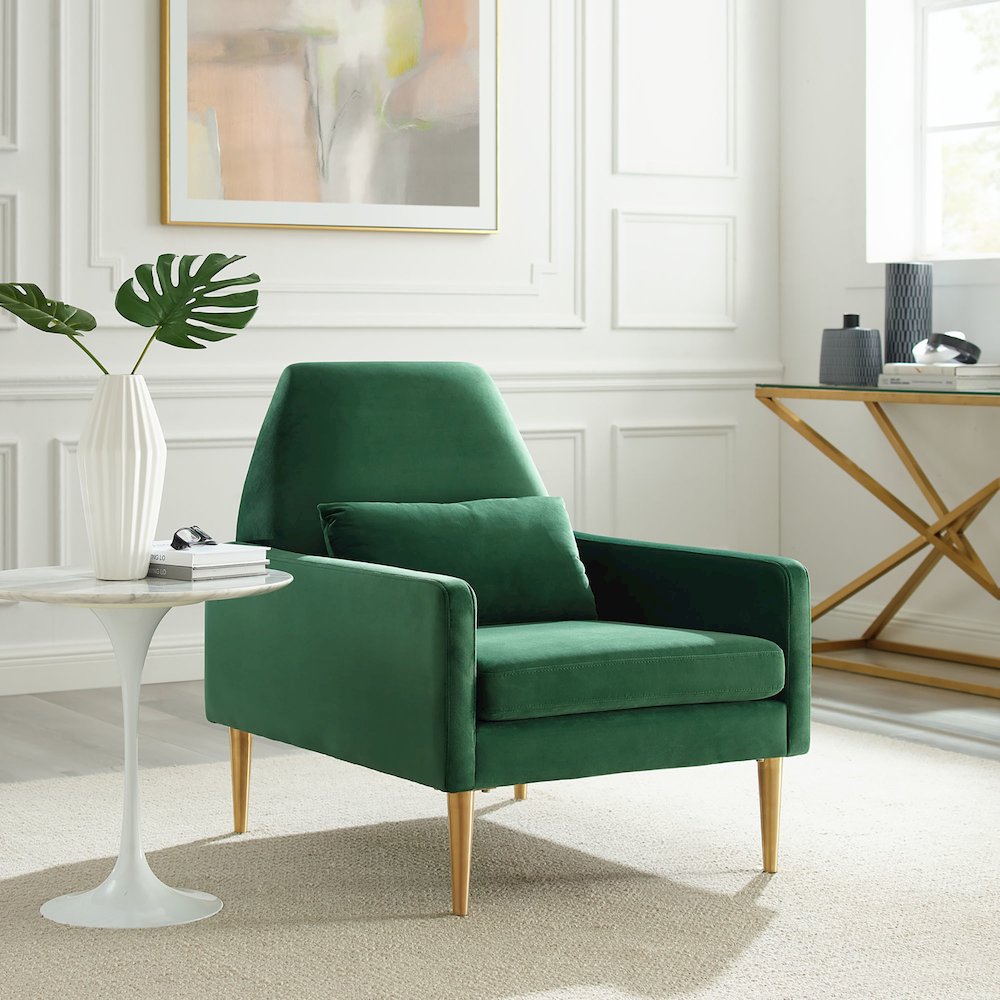 Liliana Performance Velvet Armchair. Picture 7