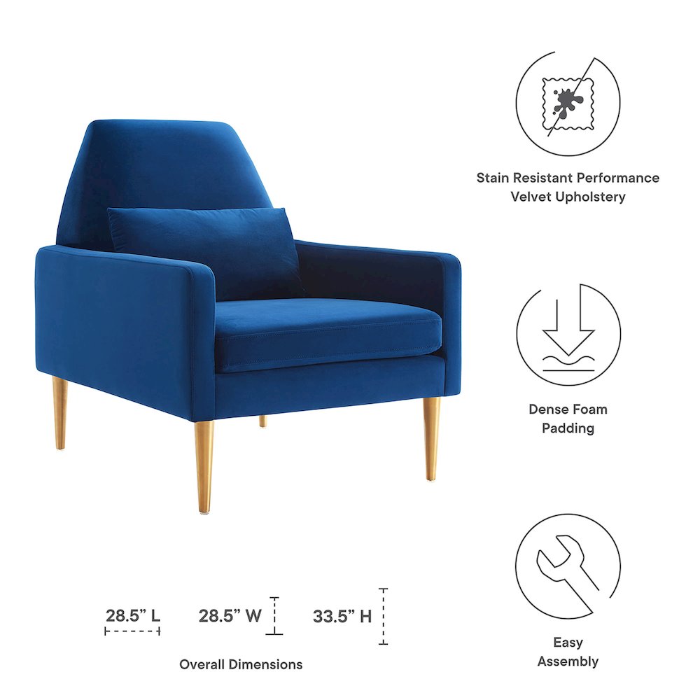 Liliana Performance Velvet Armchair. Picture 2