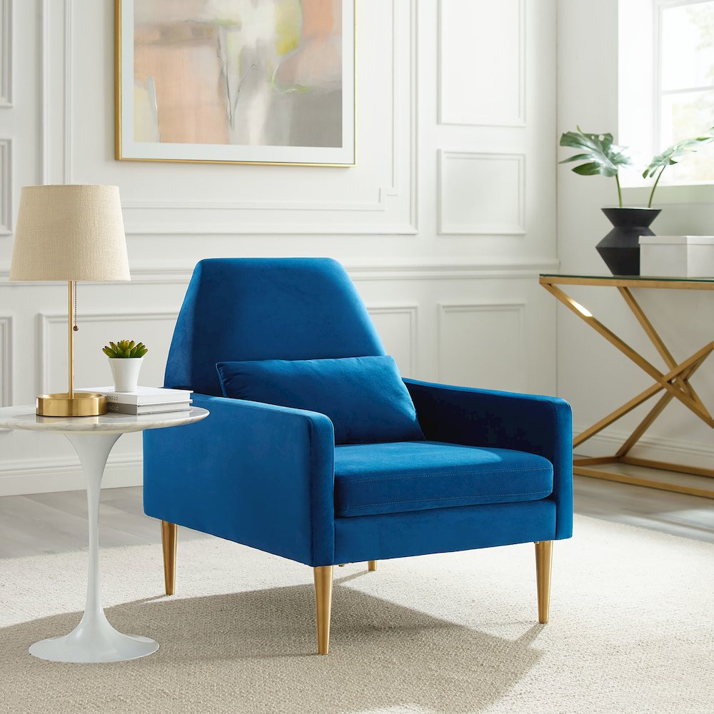 Liliana Performance Velvet Armchair. Picture 7
