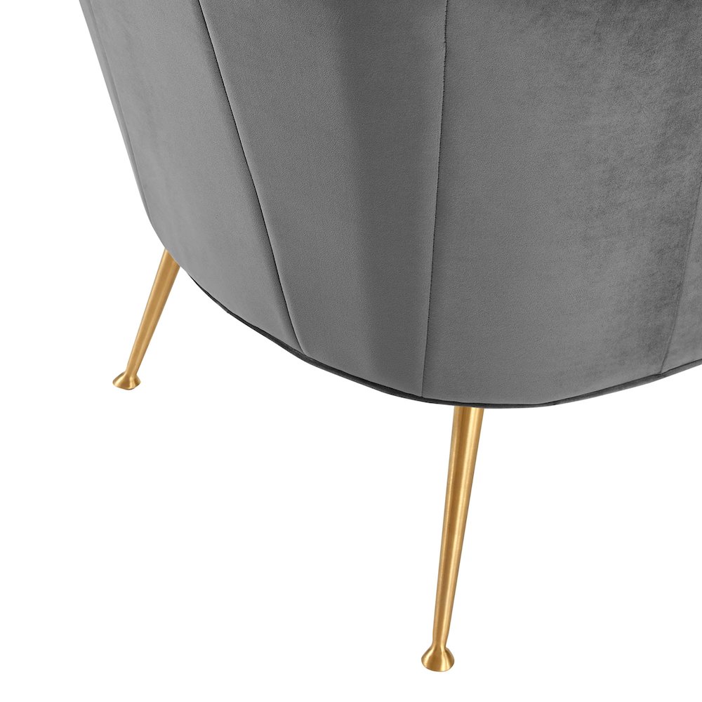 Veronica Channel Tufted Performance Velvet Armchair. Picture 4