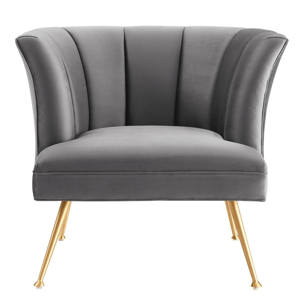 Veronica Channel Tufted Performance Velvet Armchair. Picture 6