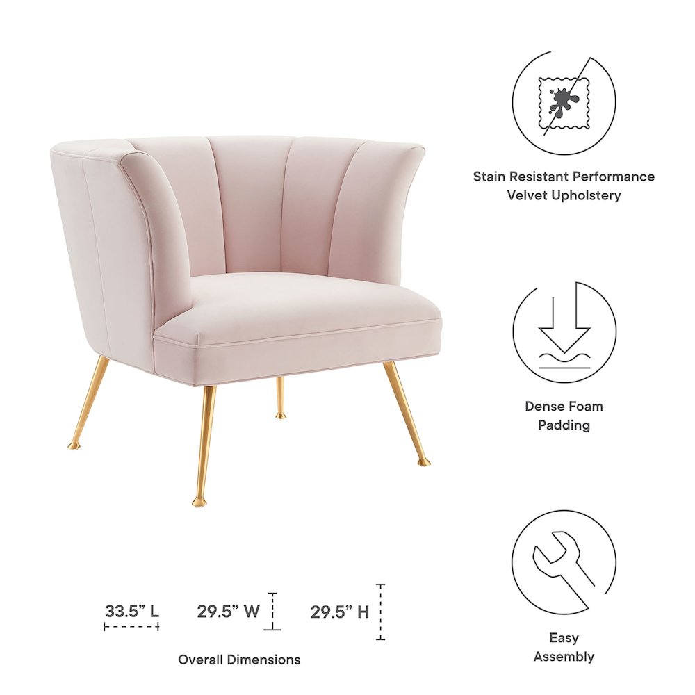 Veronica Channel Tufted Performance Velvet Armchair. Picture 2
