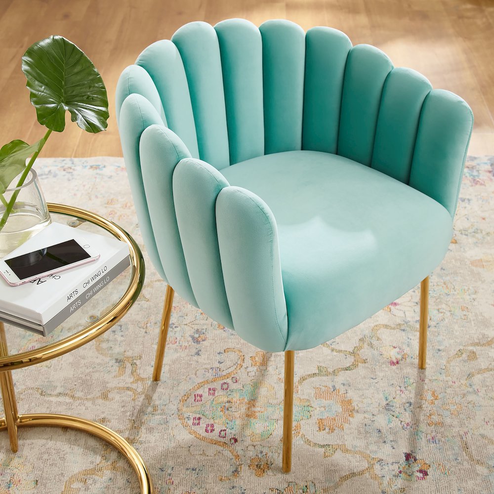 Sanna Channel Tufted Performance Velvet Armchair. Picture 8