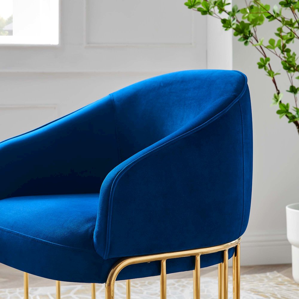Legacy Performance Velvet Armchair. Picture 8