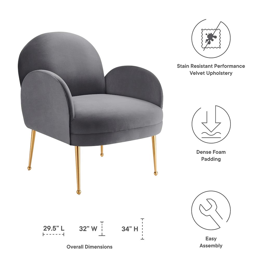 Transcend Performance Velvet Armchair. Picture 2