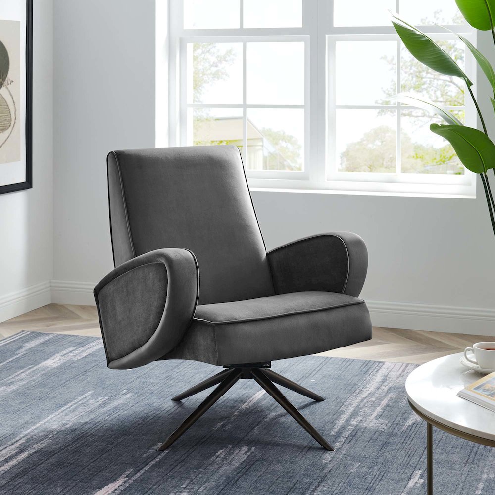Superior Performance Velvet Swivel Chair. Picture 7