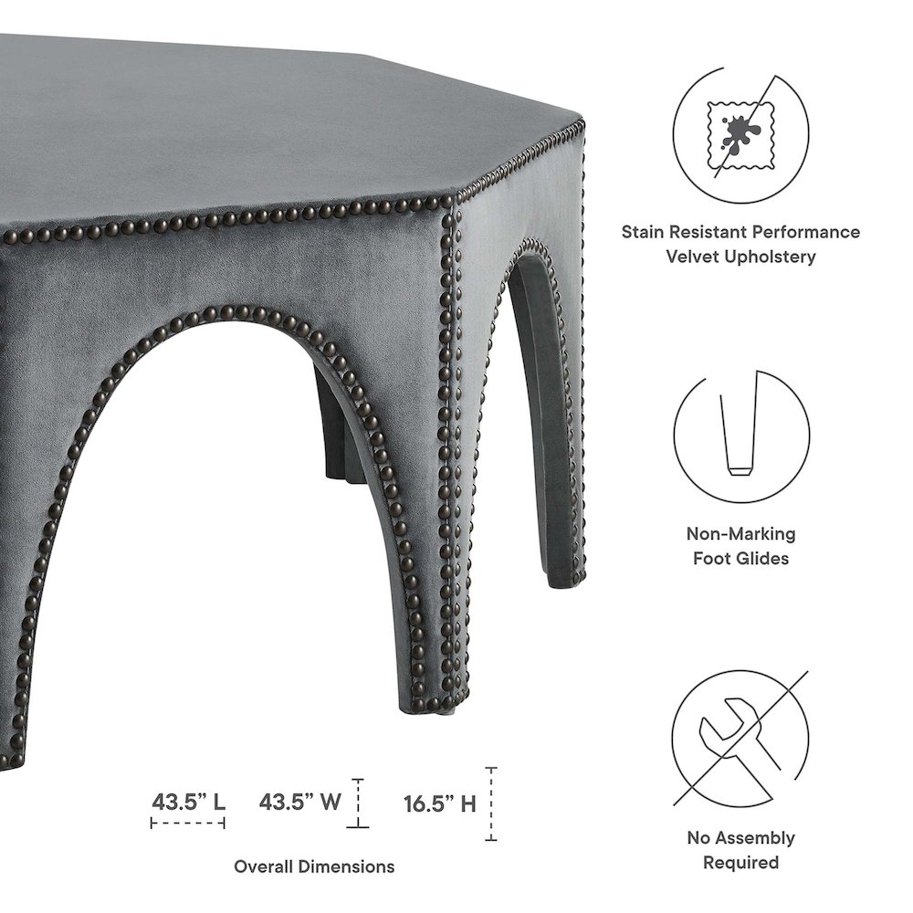 Victory Performance Velvet Ottoman. Picture 2