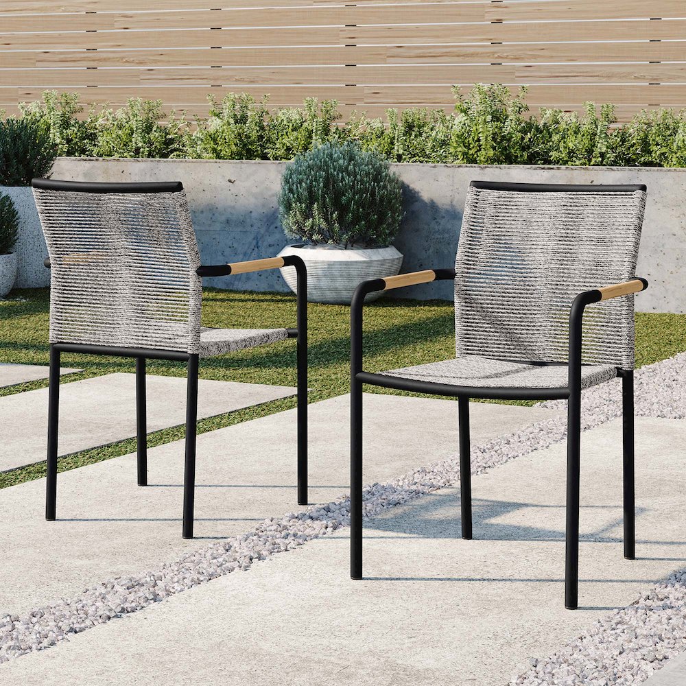 Serenity Outdoor Patio Armchairs Set of 2. Picture 7