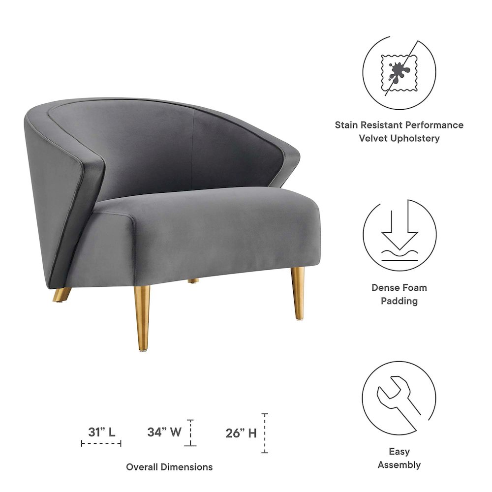 Odyssey Performance Velvet Armchair. Picture 2