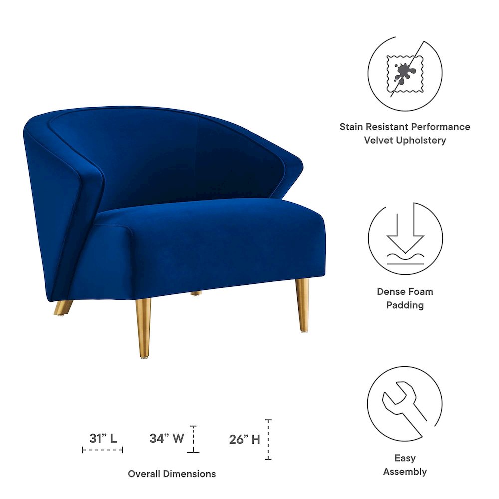 Odyssey Performance Velvet Armchair. Picture 2