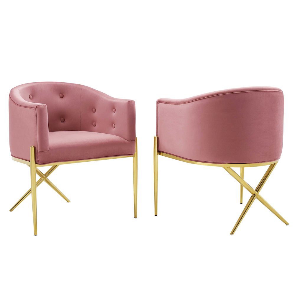 Savour Performance Velvet Accent Dining Armchair Set of 2. Picture 1