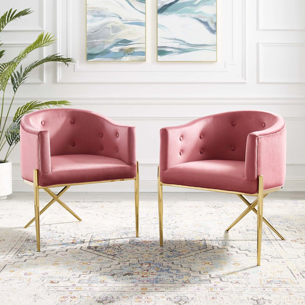 Savour Performance Velvet Accent Dining Armchair Set of 2. Picture 8