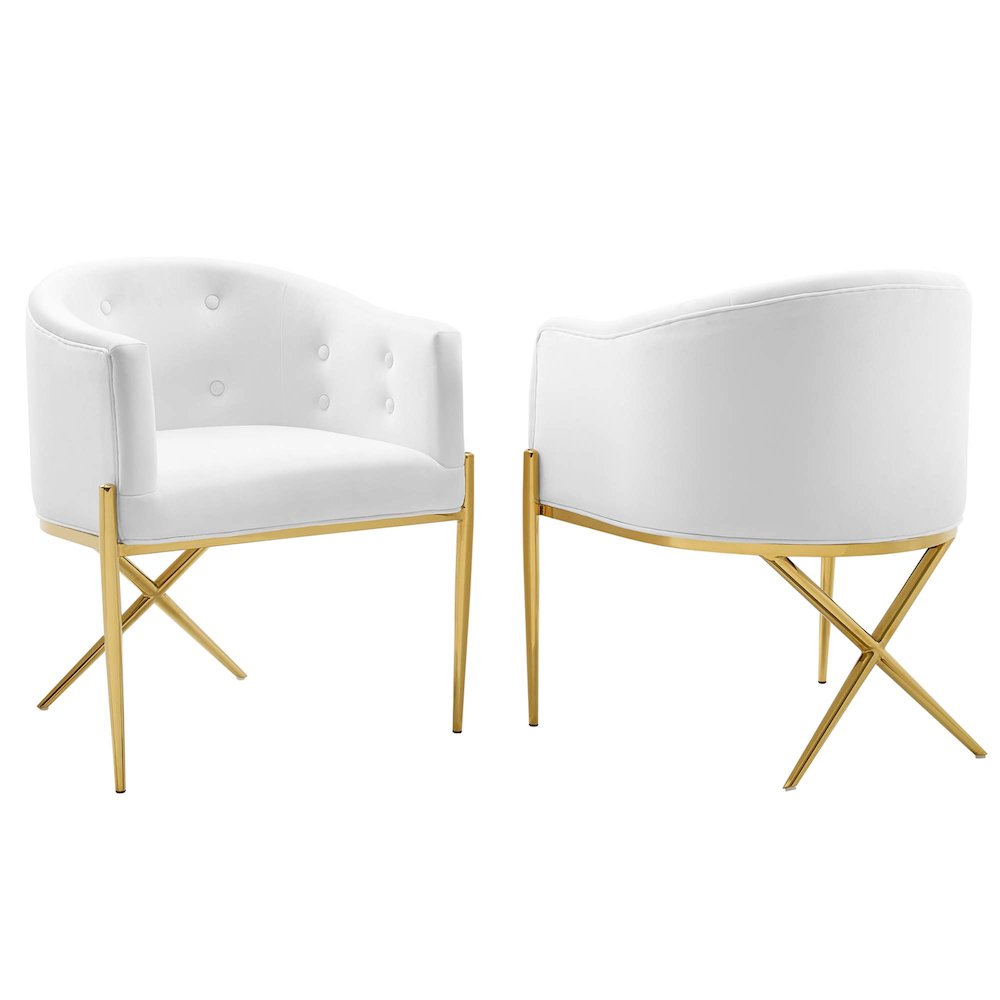 Savour Performance Velvet Accent Dining Armchair Set of 2. Picture 1