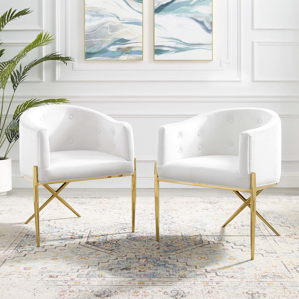 Savour Performance Velvet Accent Dining Armchair Set of 2. Picture 8