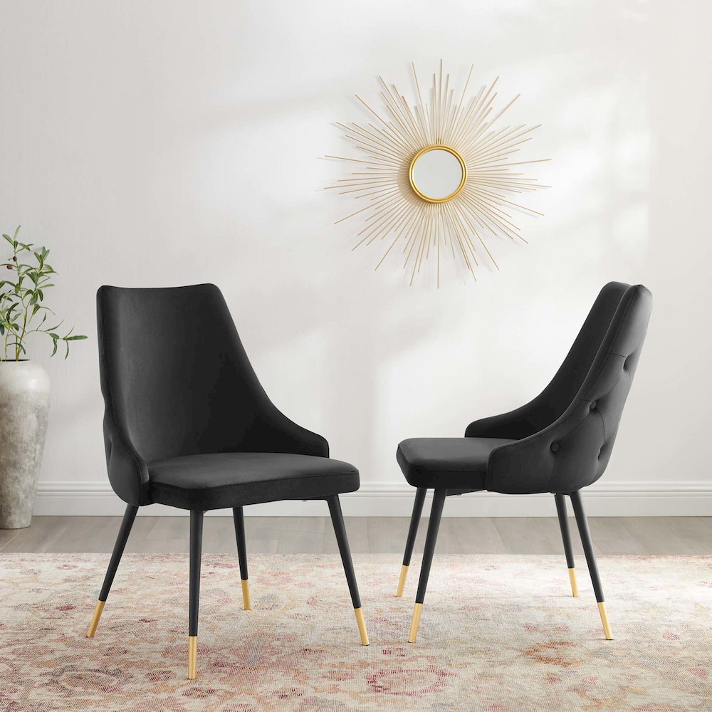 Adorn Performance Velvet Dining Side Chair Set of 2. Picture 7