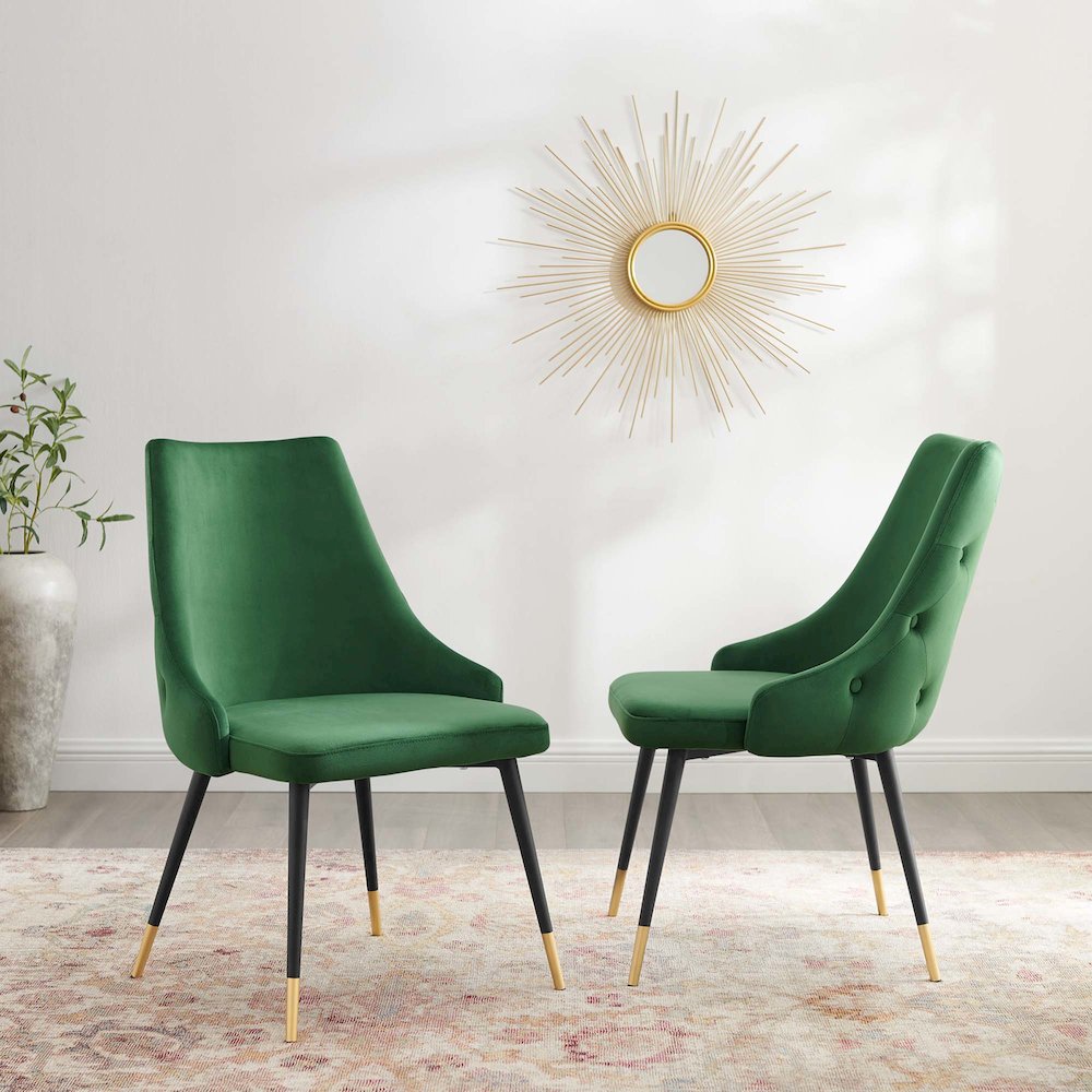 Adorn Performance Velvet Dining Side Chair Set of 2. Picture 7