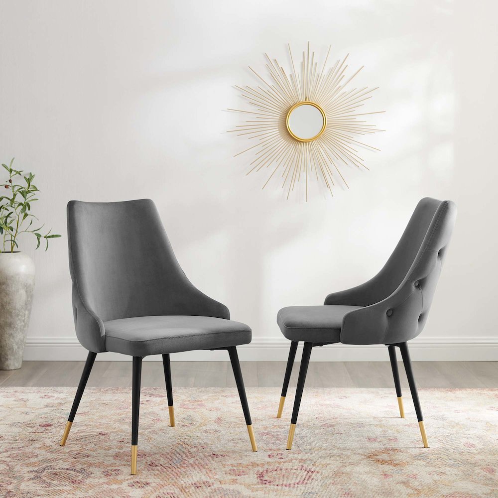 Adorn Performance Velvet Dining Side Chair Set of 2. Picture 7