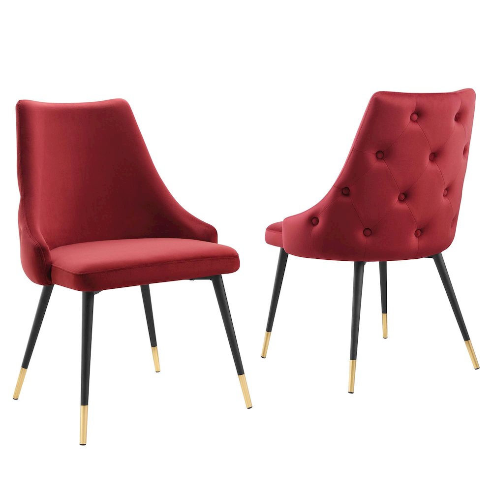 Adorn Performance Velvet Dining Side Chair Set of 2. Picture 1