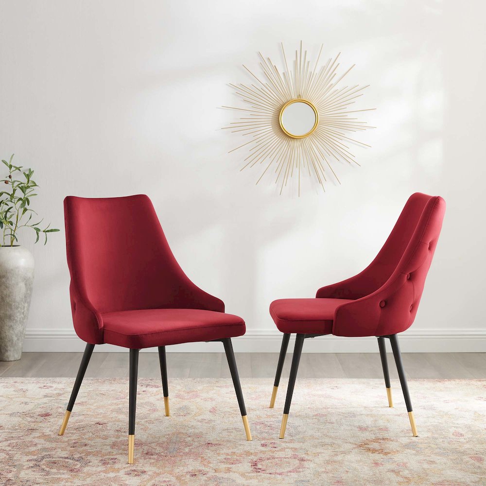 Adorn Performance Velvet Dining Side Chair Set of 2. Picture 7