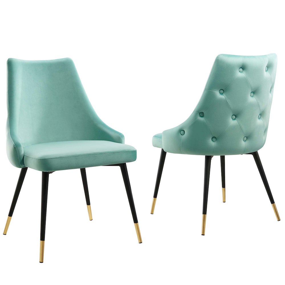 Adorn Performance Velvet Dining Side Chair Set of 2. Picture 1