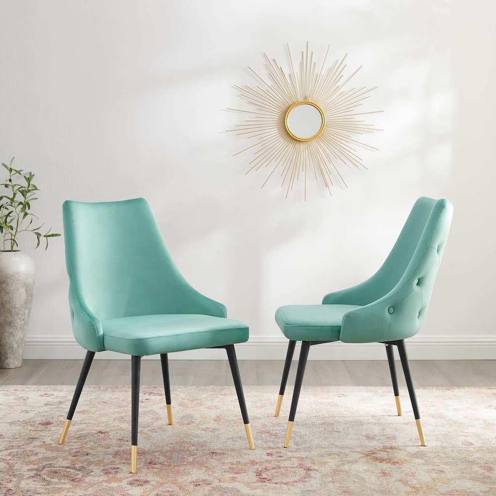 Adorn Performance Velvet Dining Side Chair Set of 2. Picture 7