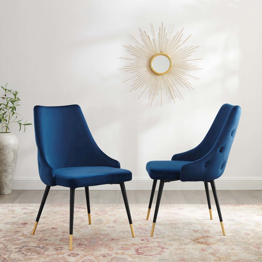 Adorn Performance Velvet Dining Side Chair Set of 2. Picture 7