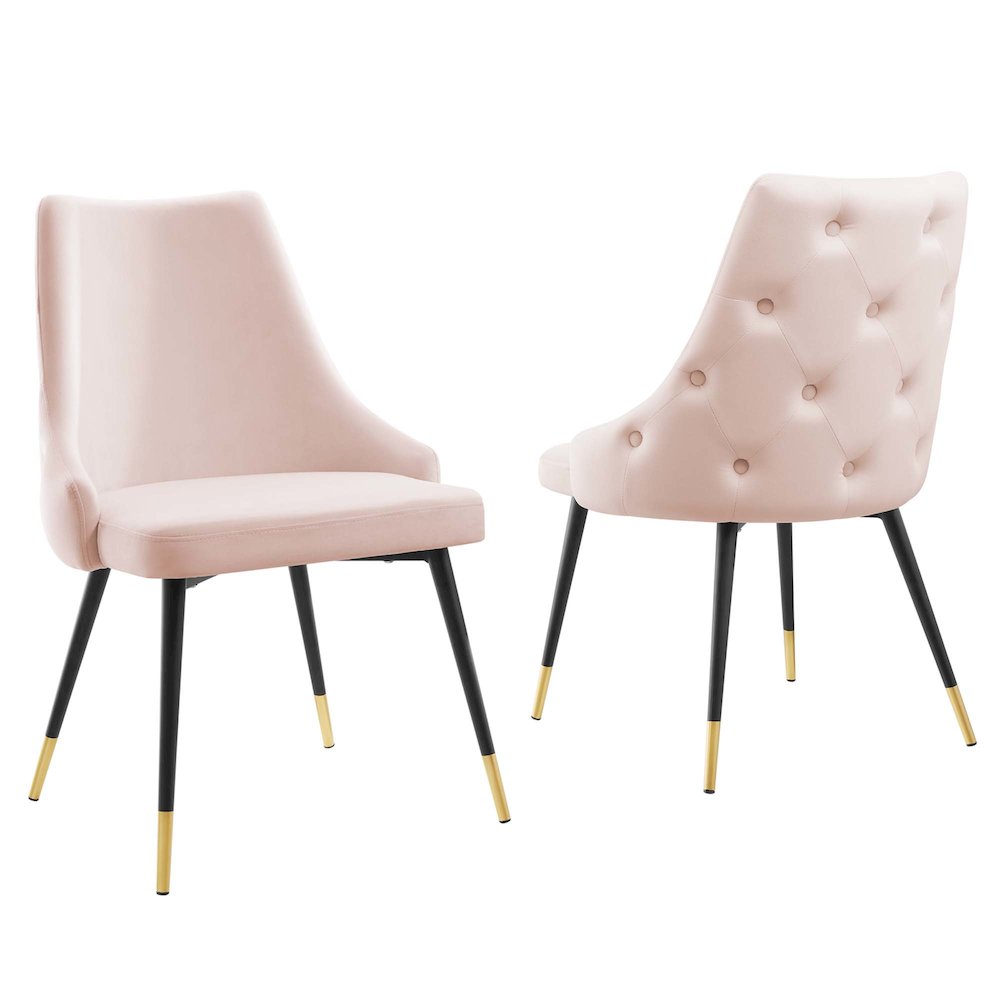 Adorn Performance Velvet Dining Side Chair Set of 2. Picture 1