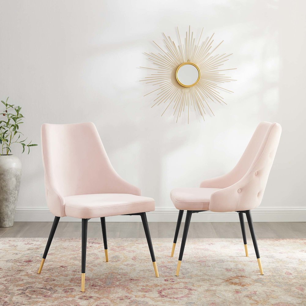 Adorn Performance Velvet Dining Side Chair Set of 2. Picture 7