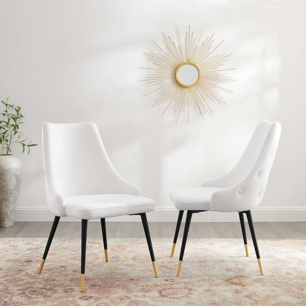 Adorn Performance Velvet Dining Side Chair Set of 2. Picture 7