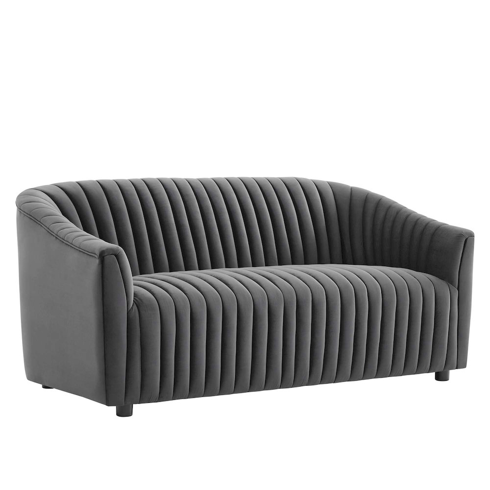 Announce Performance Velvet Channel Tufted Loveseat. Picture 1